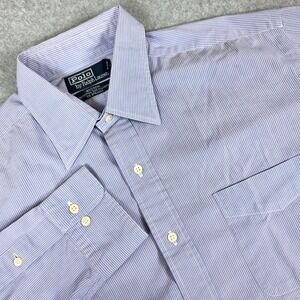 Polo Ralph‎ Lauren Andrew Button Dress Shirt Men's Size 16 32/33 Striped Purple